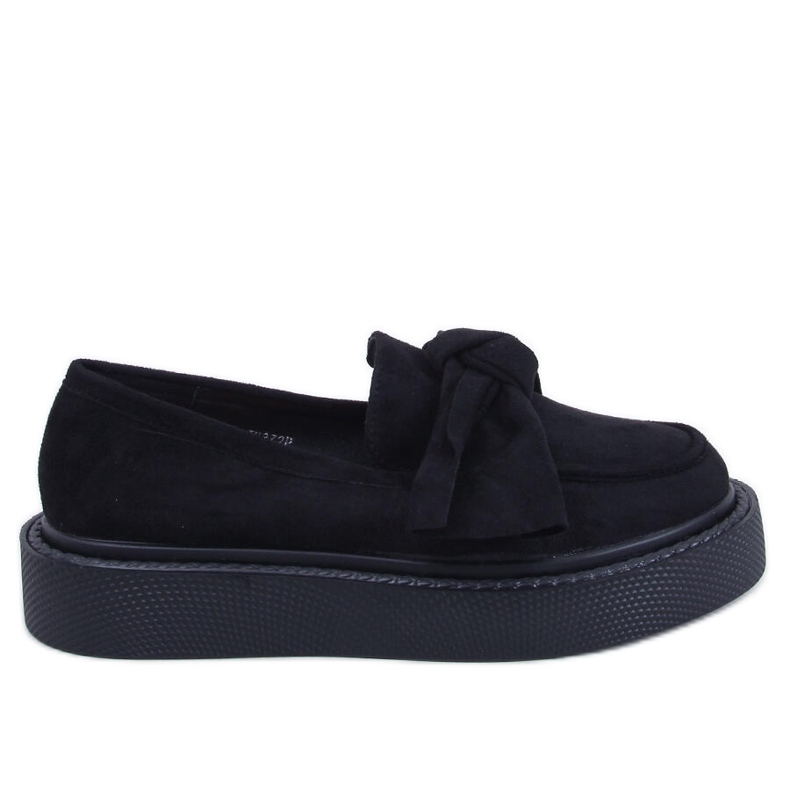 Mocasini Tempelton de piele intoarsa neagra cu fundita negru Mocasini Tempelton de piele intoarsa neagra cu fundita negru