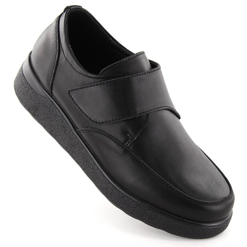 Pantofi de dama din piele cu velcro, negru, T.Sokolski J24-441