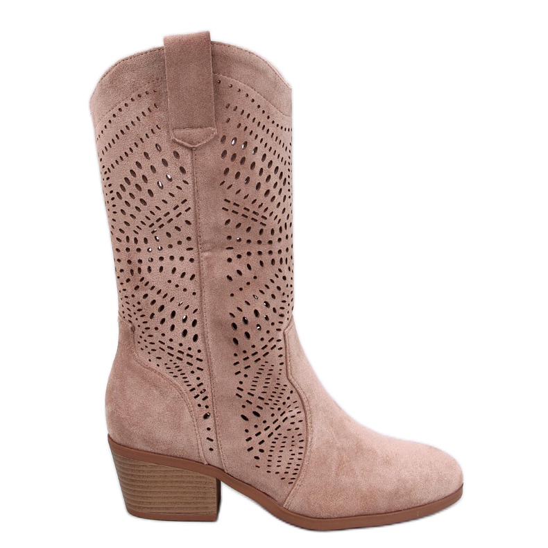 Cizme de cowboy ajurate Hunter Khaki maro