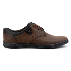 Polbut Pantofi casual barbati din piele 402H, maro inchis Polbut Pantofi casual barbati din piele 402H, maro inchis