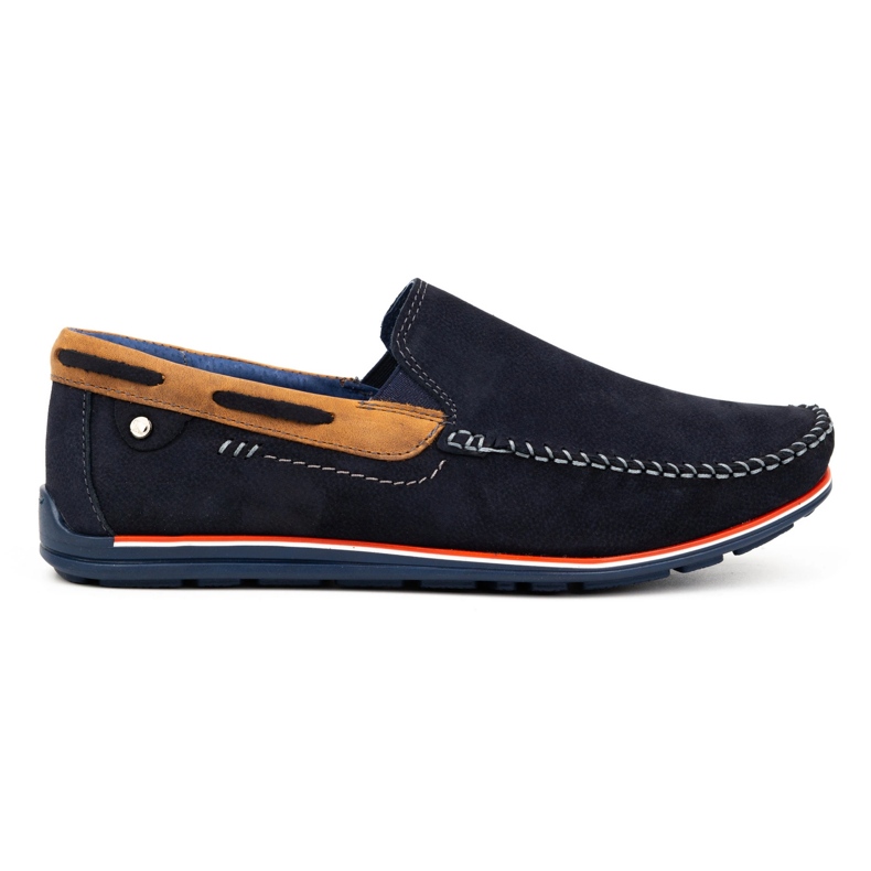 KOMODO Mocasini bărbați din piele 920K, bleumarin albastru