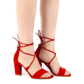 Ivbut Sandale de damă cu toc înalt Polish 951IV roșu roşu