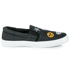 Balada Pantofi Denim Cu Petice negru Balada Pantofi Denim Cu Petice negru