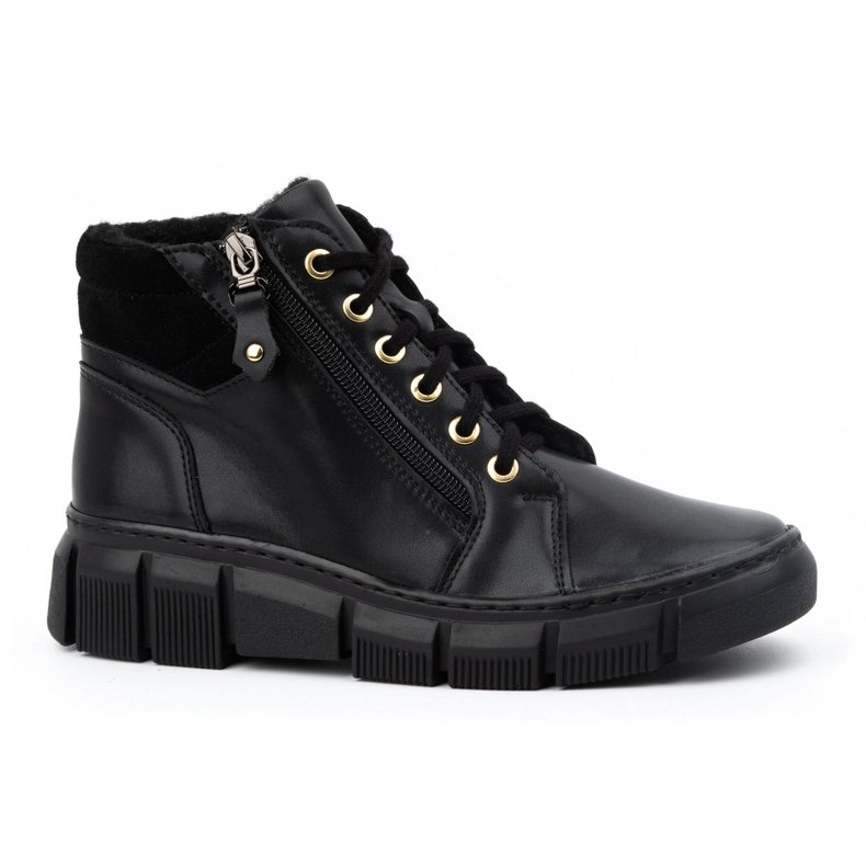 Olivier Cizme de iarna din piele izolata de dama 1180 neagra negru