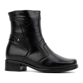 Olivier Botine de dama izolate din piele cu fermoar 888BB, negre negru