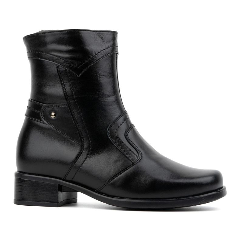 Olivier Botine de dama izolate din piele cu fermoar 888BB, negre negru