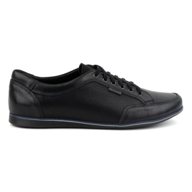 Olivier Pantofi casual barbati din piele 410KNT, negri negru