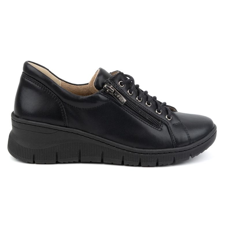 Olivier Pantofi de dama din piele cu talpa groasa 1236, negri negru Olivier Pantofi de dama din piele cu talpa groasa 1236, negri negru