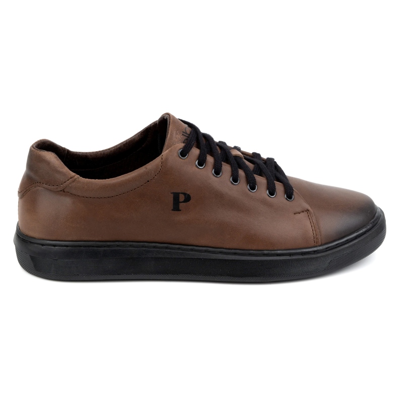 Polbut Pantofi barbatesti, adidasi piele 2127, maro inchis