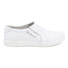Polbut Pantofi slip-on pentru bărbați din piele 334/2 alb Polbut Pantofi slip-on pentru bărbați din piele 334/2 alb