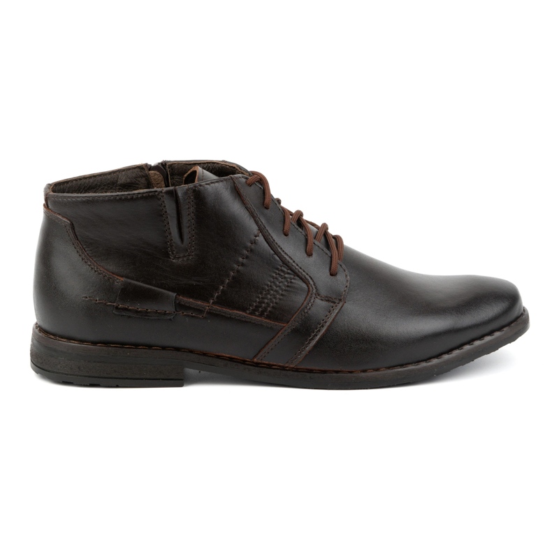 Olivier Botine barbati piele, joase cu siret, 902KZ, maro