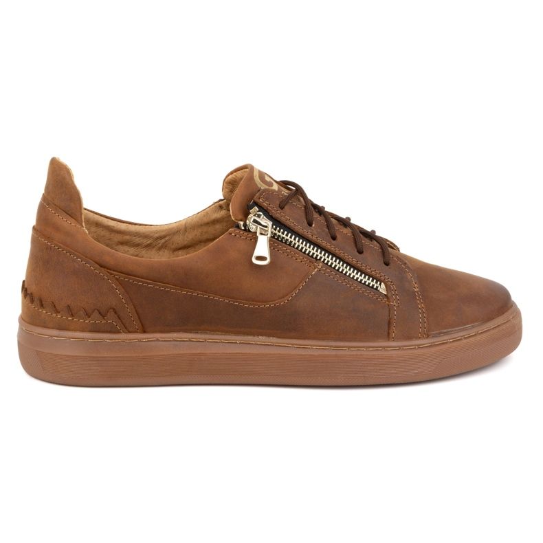 Pantofi casual barbatesti din piele naturala POLBUT 2125 maro camel