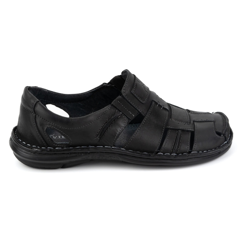 Olivier Pantofi slip-on din piele de vară pentru bărbați 902MP Summer black negru