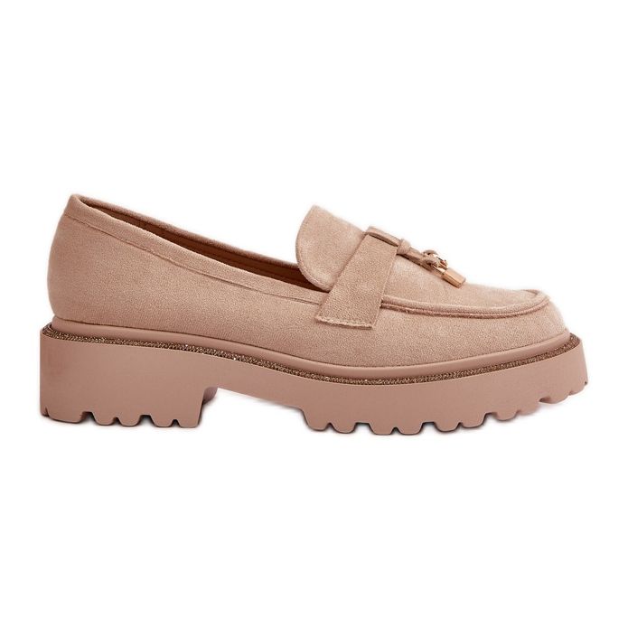 Mocasini De Dama Eco Suede Cu Decorat, Verindalle Bej Deschis