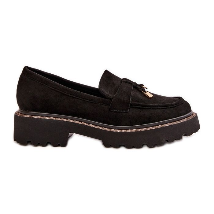 Mocasini De Damă Eco Suede Cu Decorat Negru Verindalle