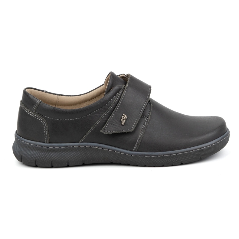 Olivier Pantofi de dama din piele cu Velcro 0693, gri