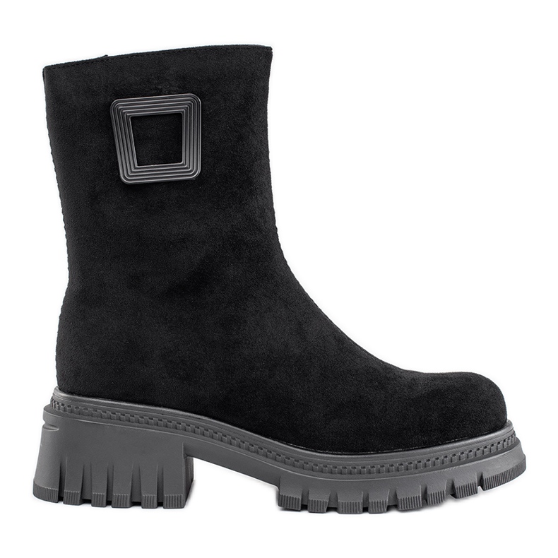 Cizme negre de dama cu talpa groasa negru