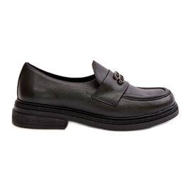 Zazoo 20174 Pantofi de damă eleganti din piele cu toc plat, negru