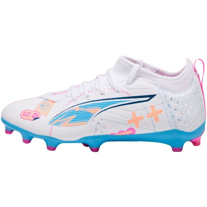 Pantofi de fotbal Puma Ultra 5 Match Vol. Up FG/AG 108065 01 alb