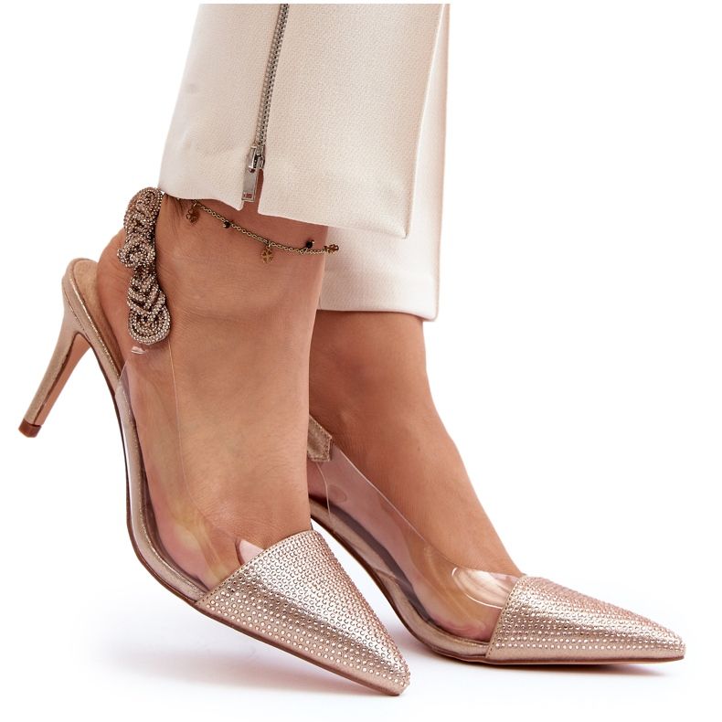 S. BARSKI Tocuri înalte cu decor MR1966-11 Champagne de aur