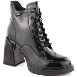 Botine de dama din piele lacuita, usor izolate, negre, Vinceza 91109 negru Botine de dama din piele lacuita, usor izolate, negre, Vinceza 91109 negru