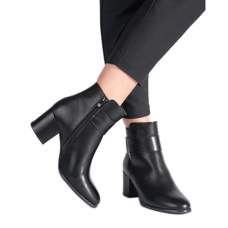 Botine clasice, elegante, negre, marca Sergio Leone negru