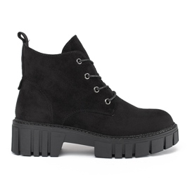 Botine negre din piele intoarsa cu sireturi de la Sergio Leone negru