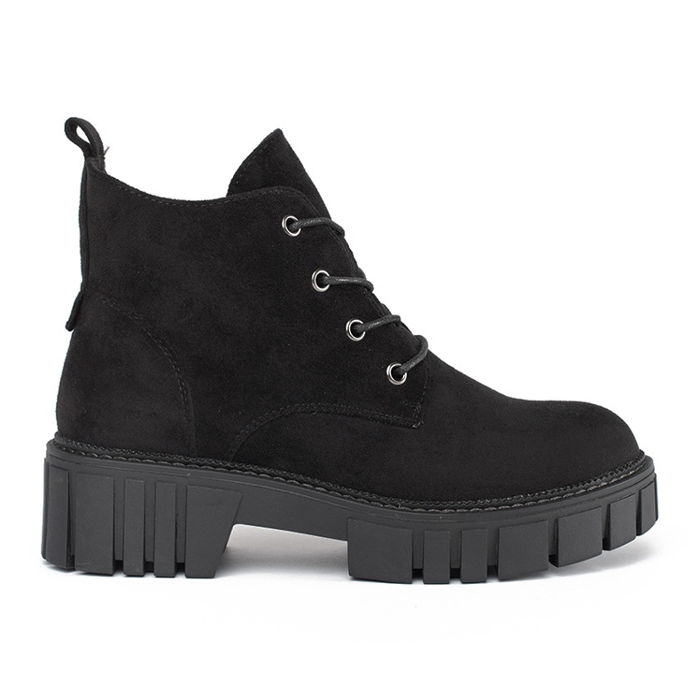 Botine negre din piele intoarsa cu sireturi de la Sergio Leone negru