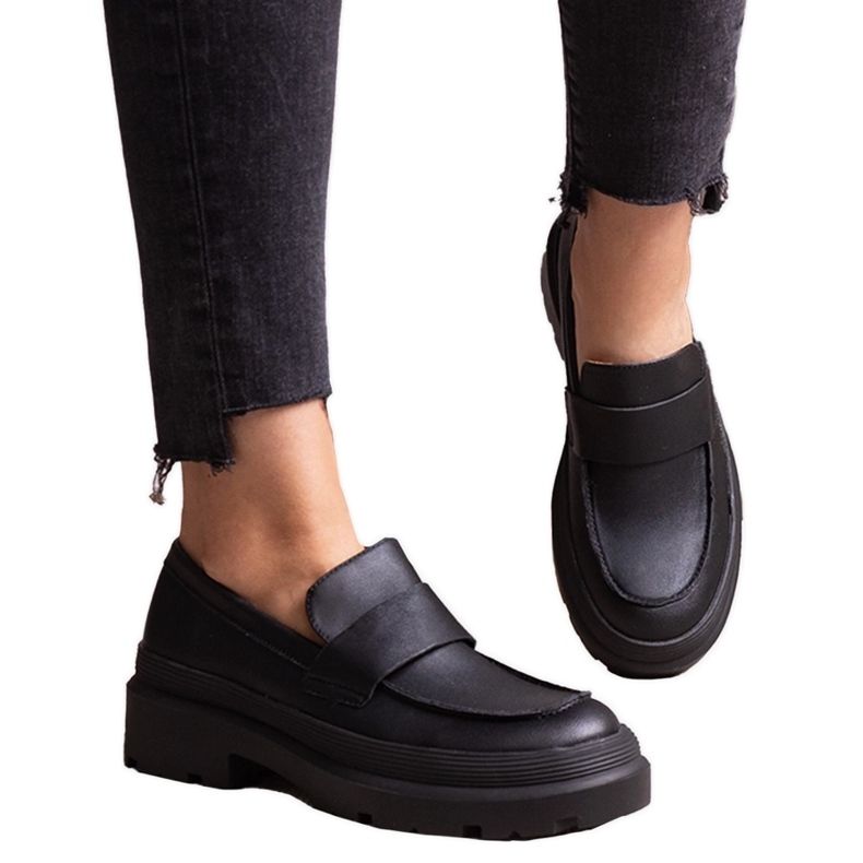 Pantofi negri din piele ecologica Seraphin negru