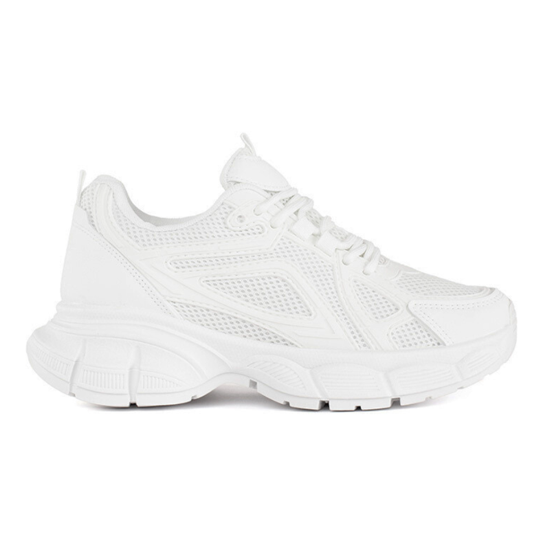 Tenisi albi cu talpa groasa