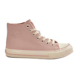 Pantofi de damă izolați din piele ecologică Pink Big Star OO274933 roz Pantofi de damă izolați din piele ecologică Pink Big Star OO274933 roz