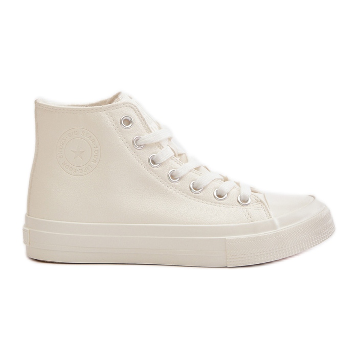 Pantofi de damă izolați din piele ecologică, alb Big Star OO274932 Pantofi de damă izolați din piele ecologică, alb Big Star OO274932