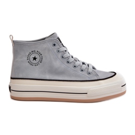 Pantofi de damă izolați pe platforma din piele ecologică Big Star OO274069 Albastru
