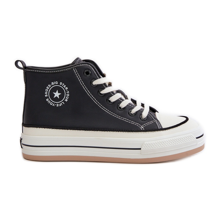 Pantofi de damă izolați pe platforma din piele ecologică Big Star OO274062 Negru