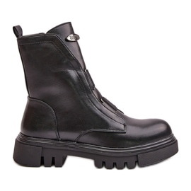 Cizme Izolatoare De Munca De Dama Cu Fermoar, Piele Eco, Mailyra Neagra negru Cizme Izolatoare De Munca De Dama Cu Fermoar, Piele Eco, Mailyra Neagra negru