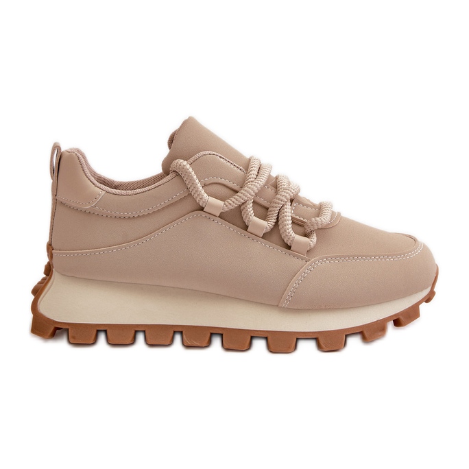 Pantofi sport Tenisi pe platforma din piele ecologica, Bej Riadella Pantofi sport Tenisi pe platforma din piele ecologica, Bej Riadella