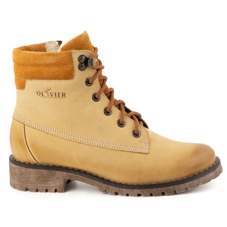 Olivier Cizme de dama piele, cizme de iarna izolate, 365BB, nisip bej Olivier Cizme de dama piele, cizme de iarna izolate, 365BB, nisip bej