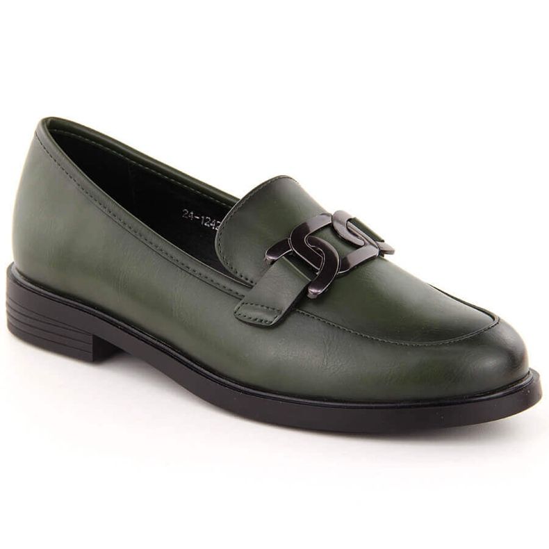 Pantofi de dama lords cu decor, verde Potocki 12425 Pantofi de dama lords cu decor, verde Potocki 12425