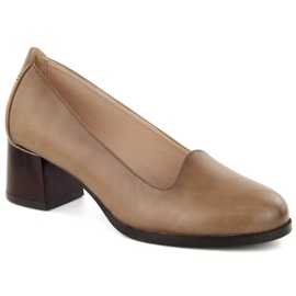 Pantofi de damă bej cu toc înalt Potocki 12545 Pantofi de damă bej cu toc înalt Potocki 12545