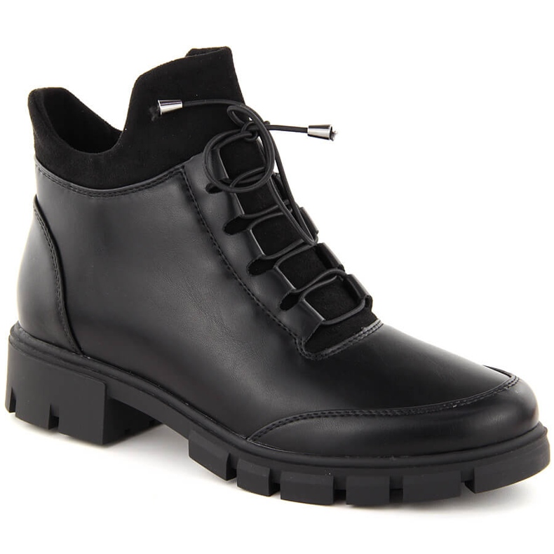Botine negre izolate de dama Jezzi RMR23123-1 negru
