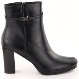 M. DASZYŃSKI Botine izolate negre de damă M.Daszyński AF125-22 negru