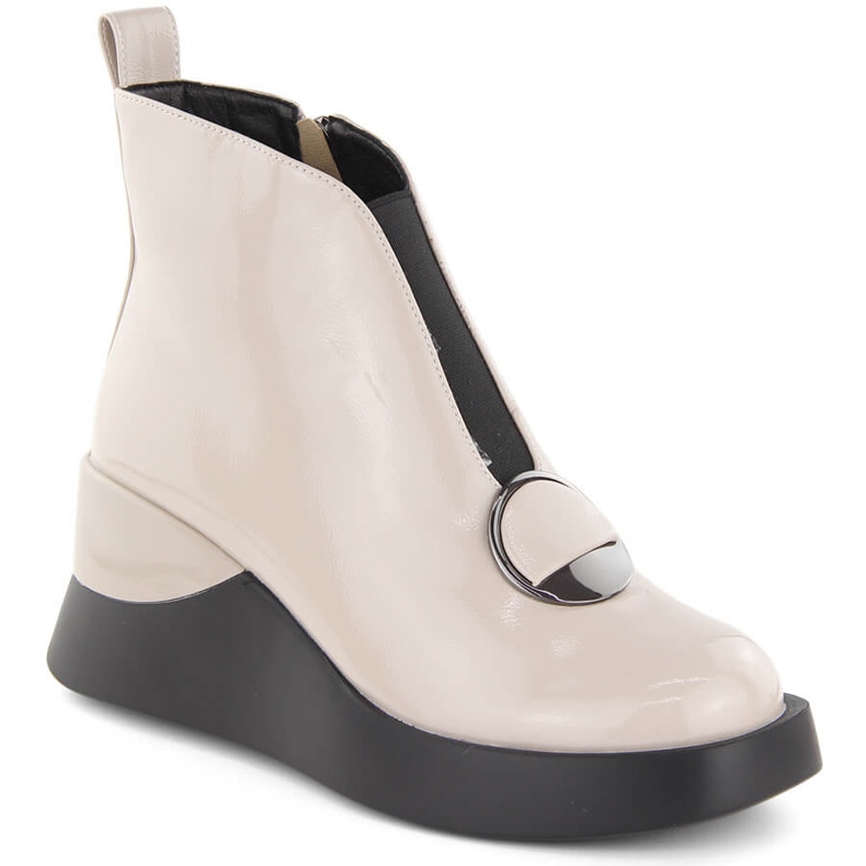 Cizme patentate de dama D&amp;A S.Barski Premium Collection MR880-136 bej
