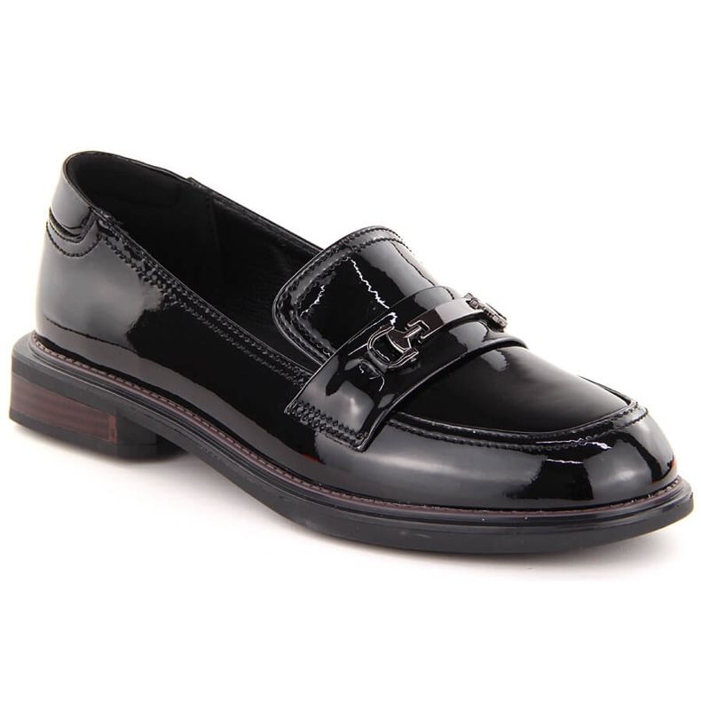 Pantofi de dama din piele lacuita neagra Filippo DP6306/24 negru