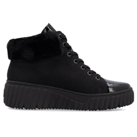 Ghete cu pană negre de damă impermeabile Rieker N2505-00 negru
