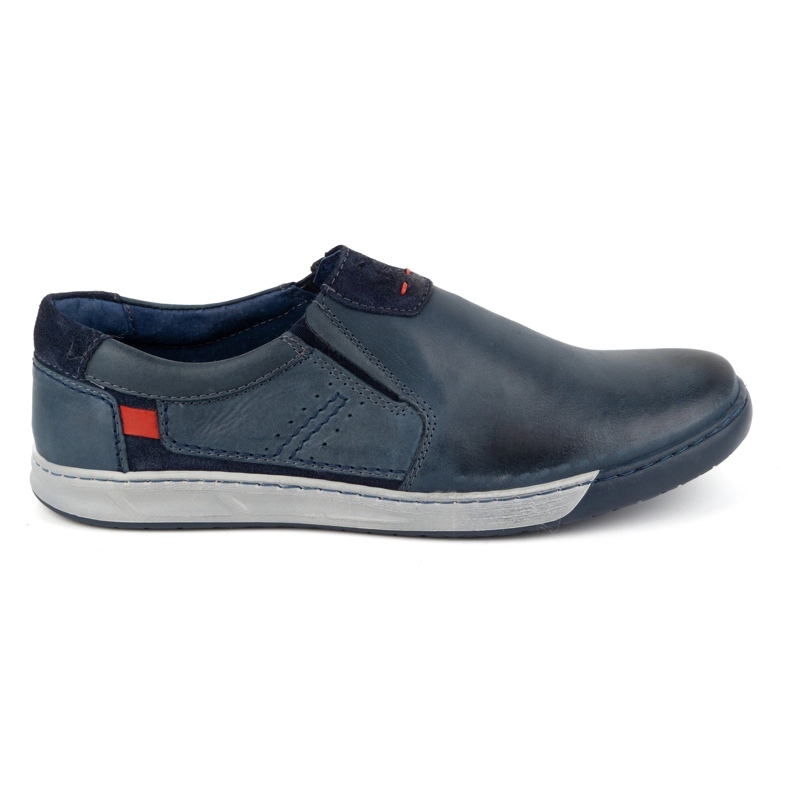 KOMODO Pantofi slip-on pentru bărbați din piele 934K, bleumarin albastru