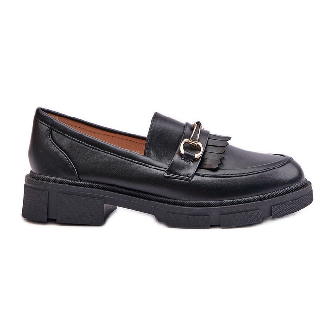 Mocasini De Dama Cu Decorat, Piele Eco, Tialorae Negru