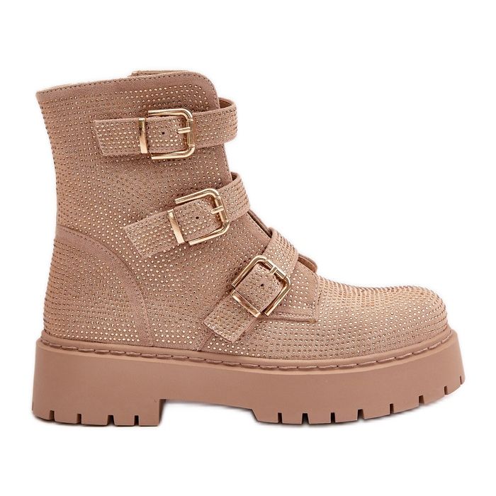 Botine izolante de dama cu decor de tort bej