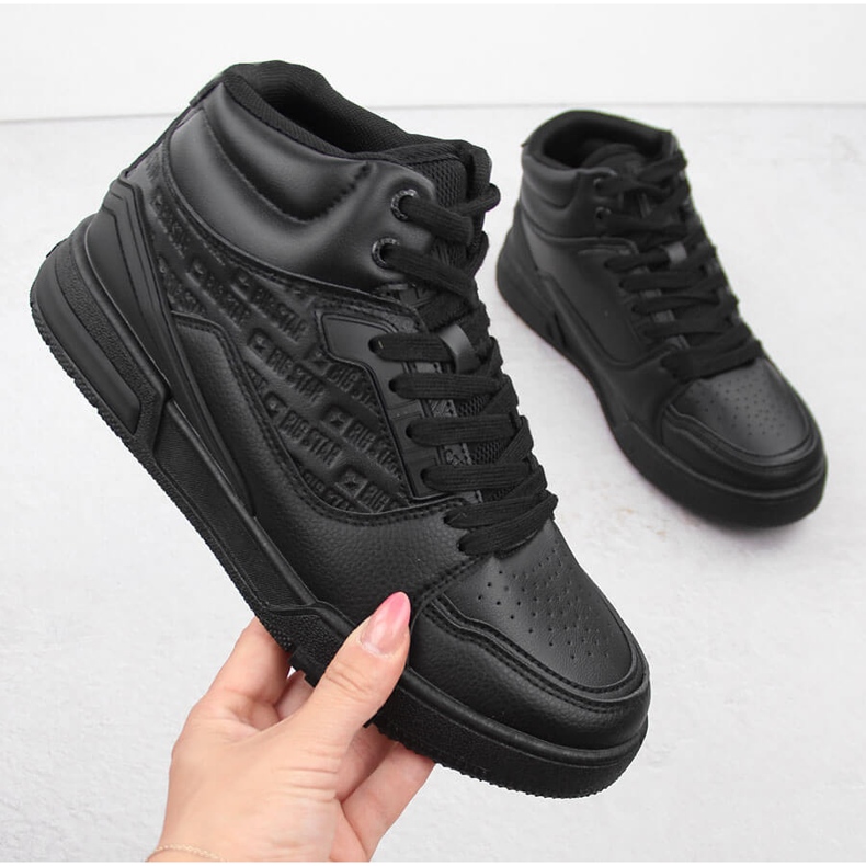 Pantofi sport negri înalți Big Star OO274A534 negru Pantofi sport negri înalți Big Star OO274A534 negru