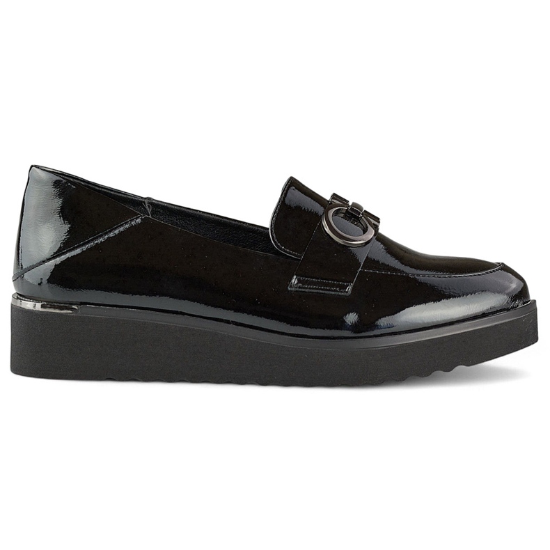 Pantofi dama patentati cu pana joasa, pantofi eleganti negru