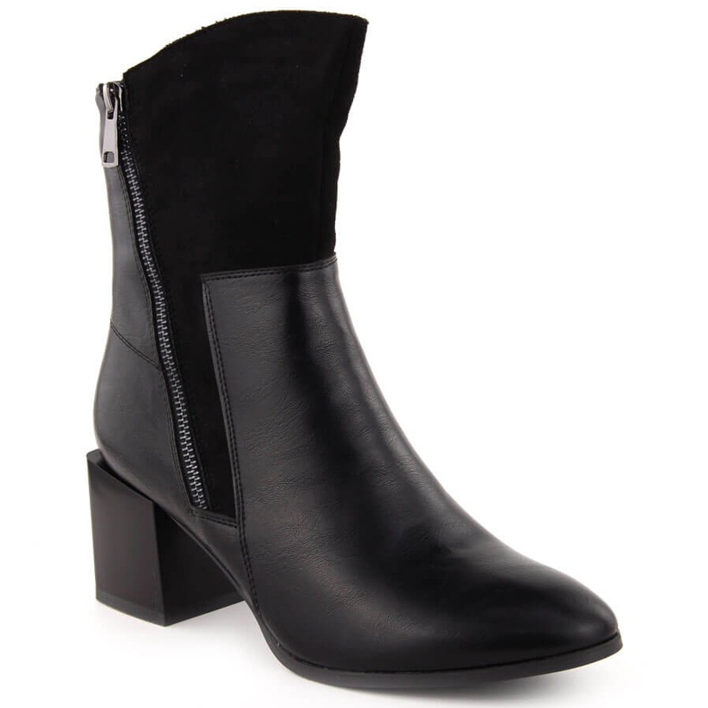 Cizme izolate de dama cu toc inalt, negre Jezzi ASA217-9 negru Cizme izolate de dama cu toc inalt, negre Jezzi ASA217-9 negru